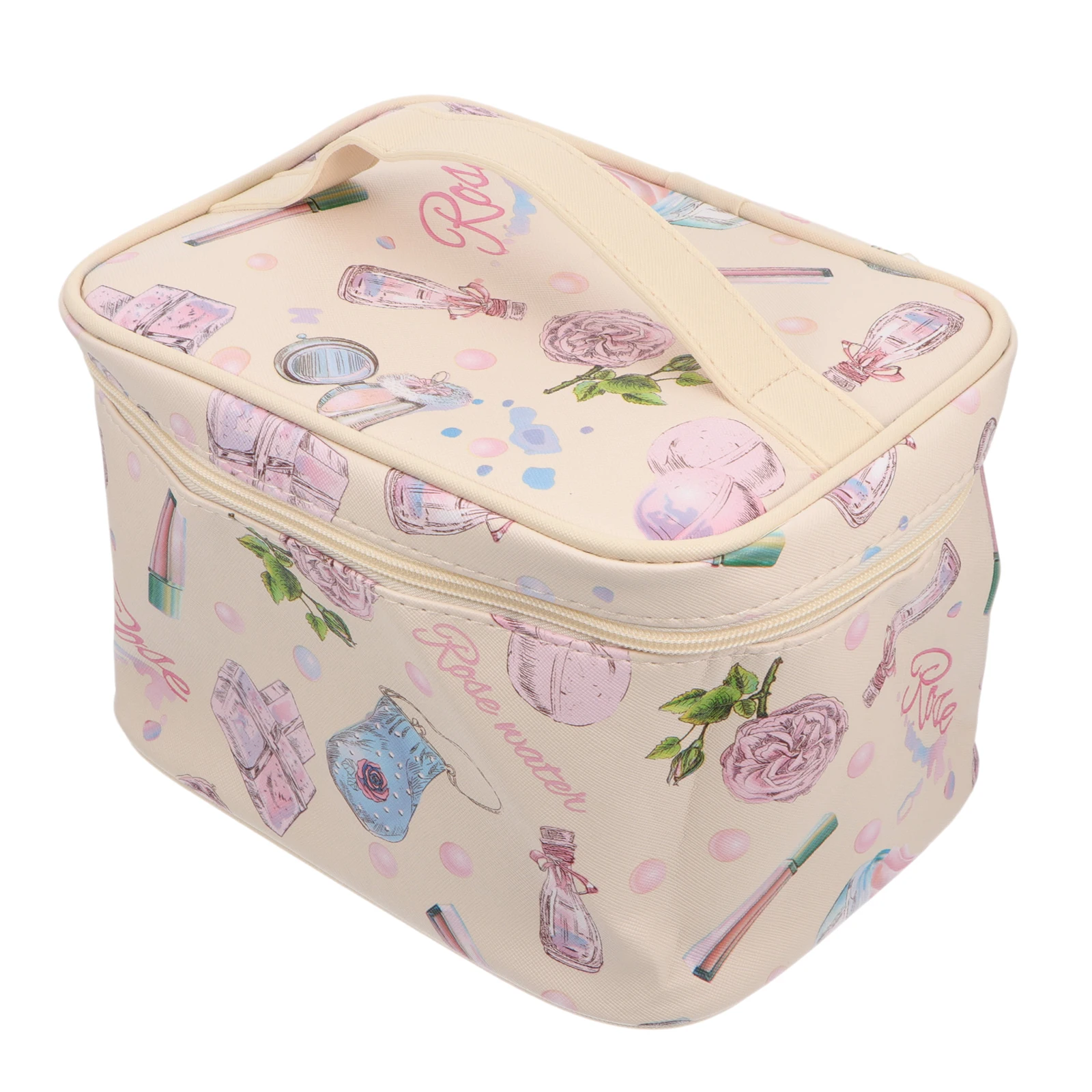

Large Capacity Pouch Waterproof Wear-Resistant Makeup Storage Bag Travel Toiletry Organizer Zipper Handle Brush Holder