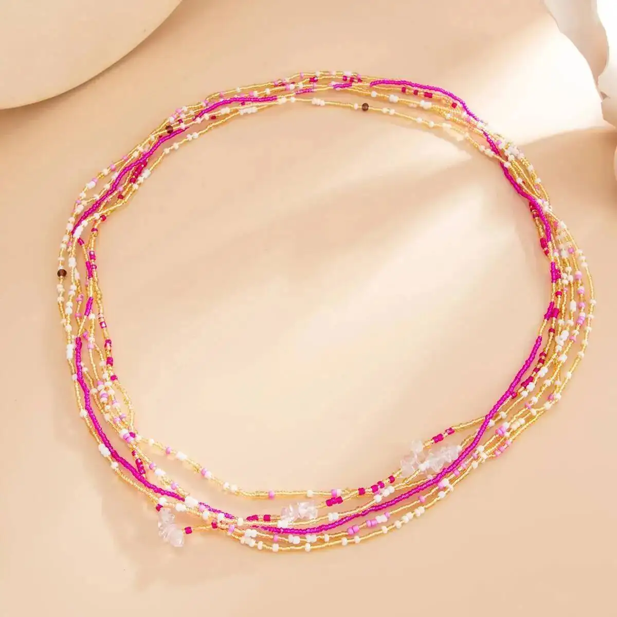 SHIXIN 6Pcs/Set Boho Colorful Rice Bead Waist Chain Women Sexy Bikini Multilayer Thin Belt Belly Chain Summer Beach Body Jewelry - view 6