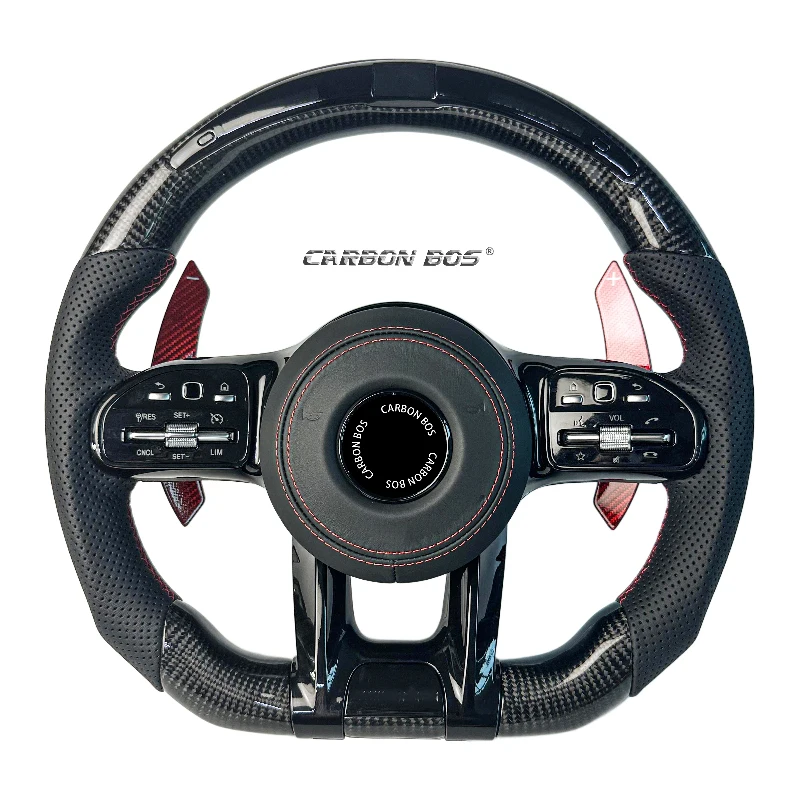 

LED Carbon Fiber Steering Wheel Fit for Mercedes-Benz 809 a CLASS GLS AMG E300 Old Upgrade to New Model Sports Steering Wheels
