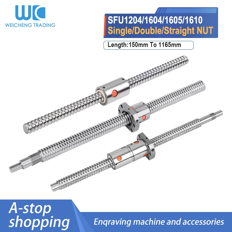 Kugelumlaufspindel SFU1605/1604/1610-Jede Länge 150 mm bis 1165 mm Kugelmutter Kugelumlaufspindel