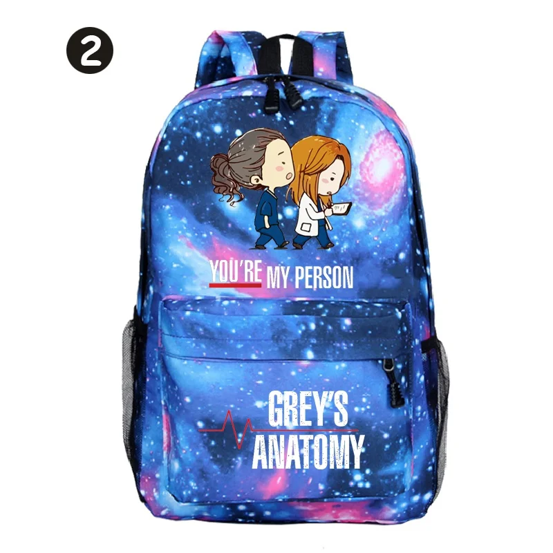 Tv Series Grey's Anatomys Backpack Women Daily Leisure Backpack Teenager Fashion Backpack Students Casual School Bag