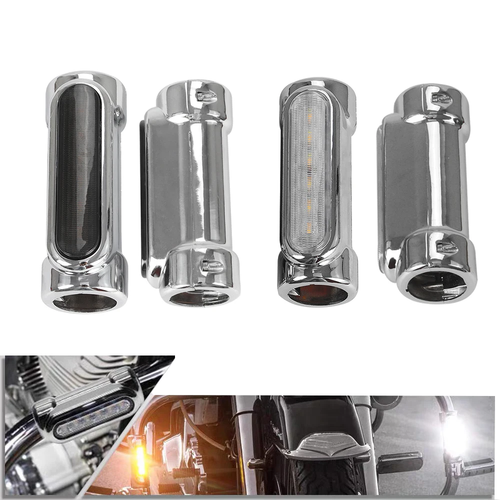 

1 Pair Motorcycle LED Turn Signals Switchback Driving Light Highway Crash Bar Lamp for Harley Touring Sportster Softail Victory