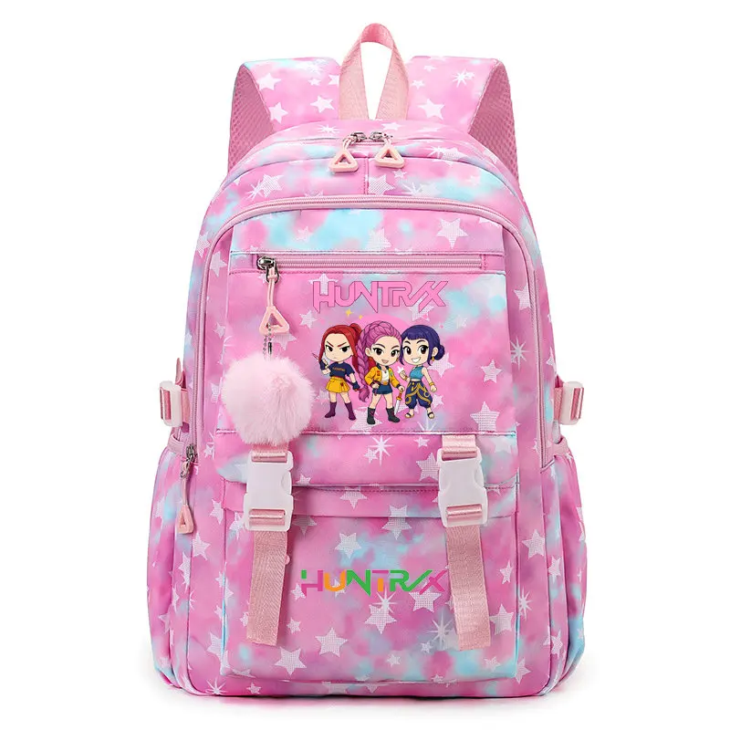 Nova Mochila Estudantil KPop Demon Hunters com Estampa, Grande Capacidade, Mochila Escolar para Adolescentes, Bolsa de Viagem Feminina para Laptop