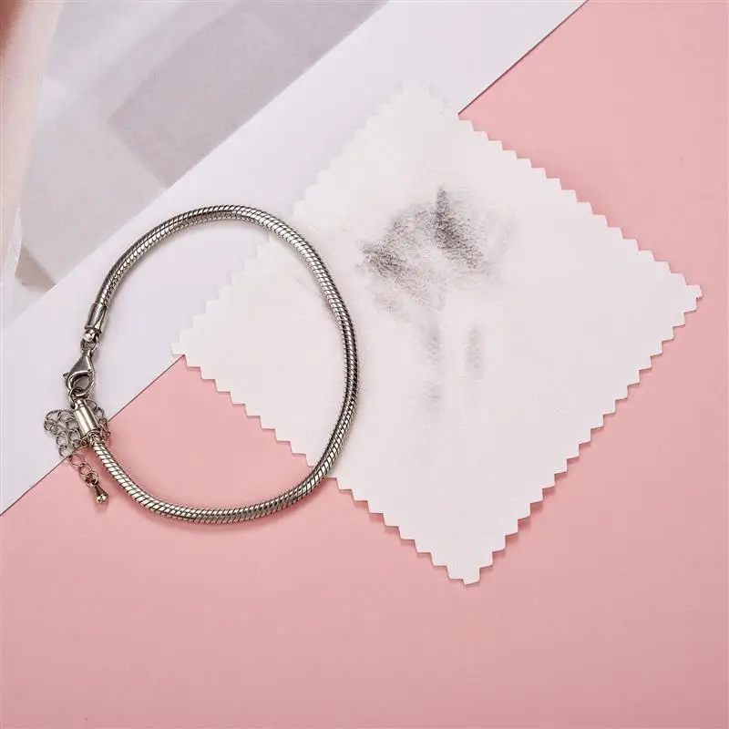 50/10 pcs 8x8cm Silver Polishing Cloth Jewelry Cleaning Anti Tarnish Reusable Soft Wiping Cloth Keep Jewelry Shining Tools