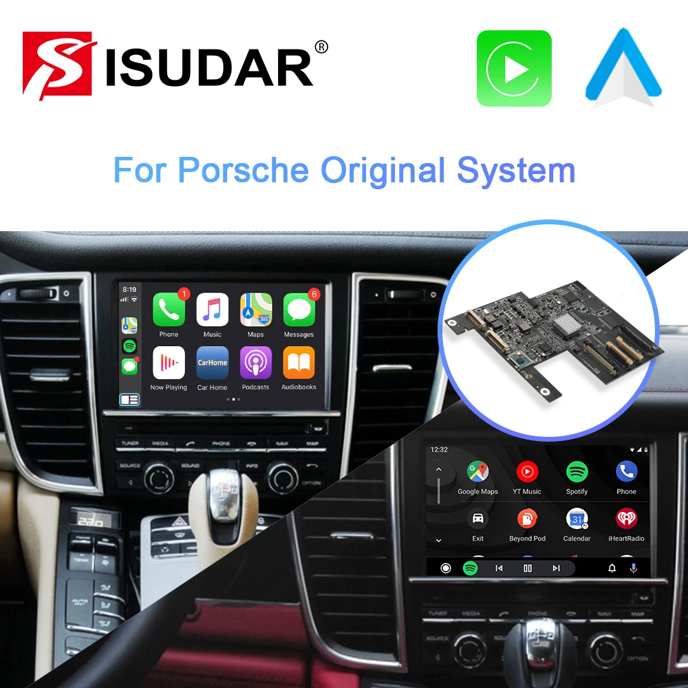 Isudar-マルチメディアカープレイモジュール,Android Auto ai box,Pocscheパナメーラ,カイエン,マカン,サイマン,ボクスター911, 718,pcm,3.1