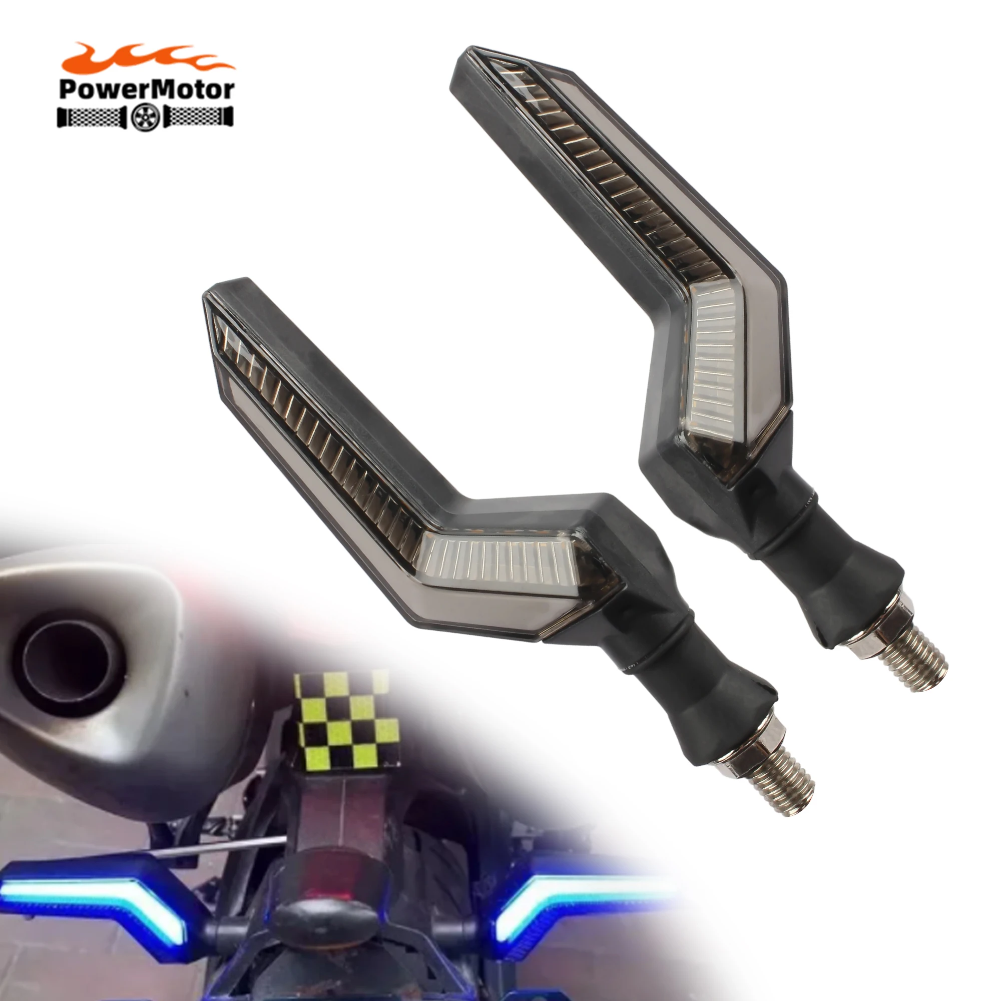 

1Pair Motorcycle LED Signal Light Turn Signal Indicator Light for Kawasaki Honda Scooter Cafe Racer Supermoto Modification Parts