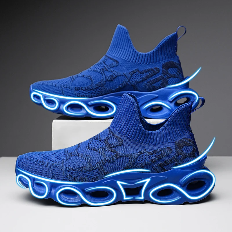 Blade Sneakers Summer New Men's Shoes Resilient Breathable Flying Woven Socks Shoes All Sports Casual Slip-on Loafers Men