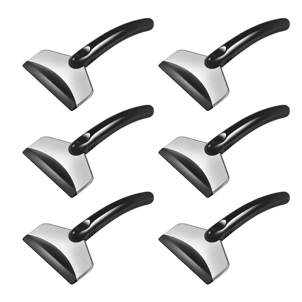 

6 шт. металлический скребок для снега из нержавеющей стали, антифризная ручка, ручной скребок для лобового стекла автомобиля, инструмент для удаления снега, зимняя чистка