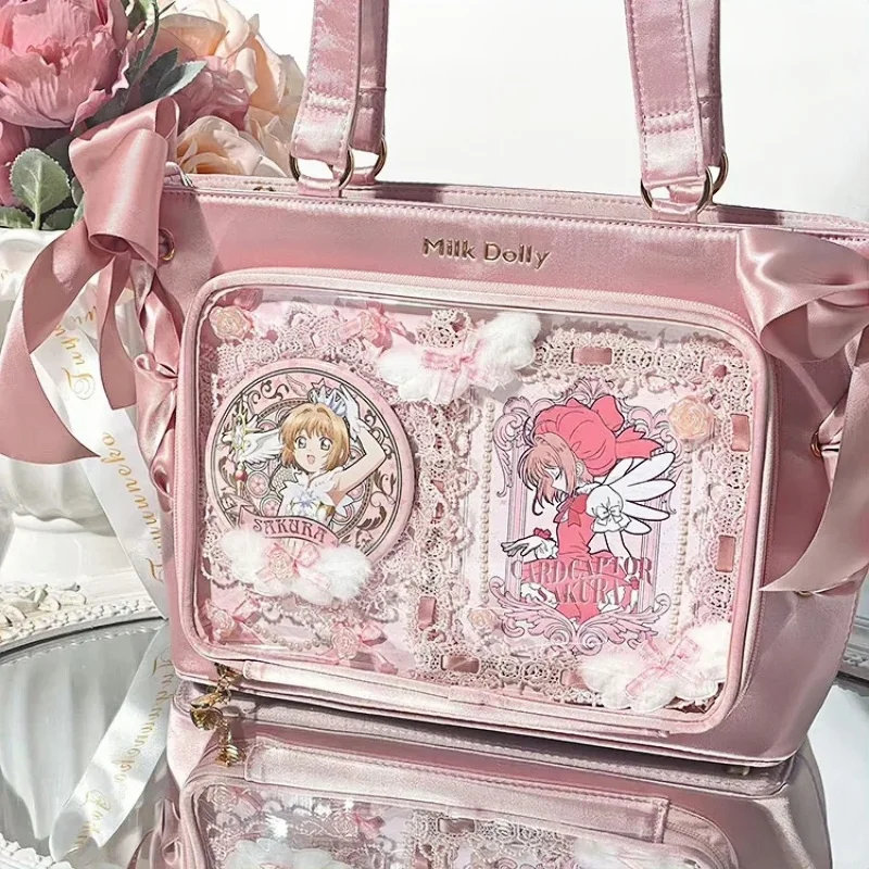 Ita حقيبة أنيقة من الساتان تحت الإبط حقائب كتف أشرطة حلوة القوس شعبية حقيبة يد عصرية شفافة حقيبة بولسا فيكتوريا الألم #4