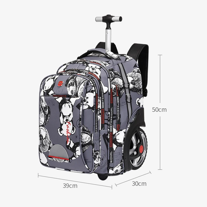 19 Inch School Rolling Backpack for Teenagers Large Wheels Student Backpack Trolley Bag Men\'s Women\'s Outdoor Travel luggage Bag