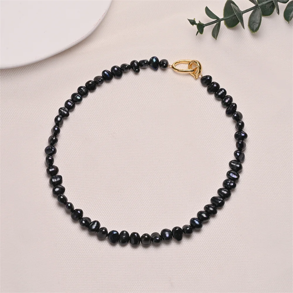 2026 Newest 7-8mm Baroque Freshwater Cultured Pearl Necklaces for Women 40 45 50cm Round & Oval Copper Clasp Fashion Necklaces