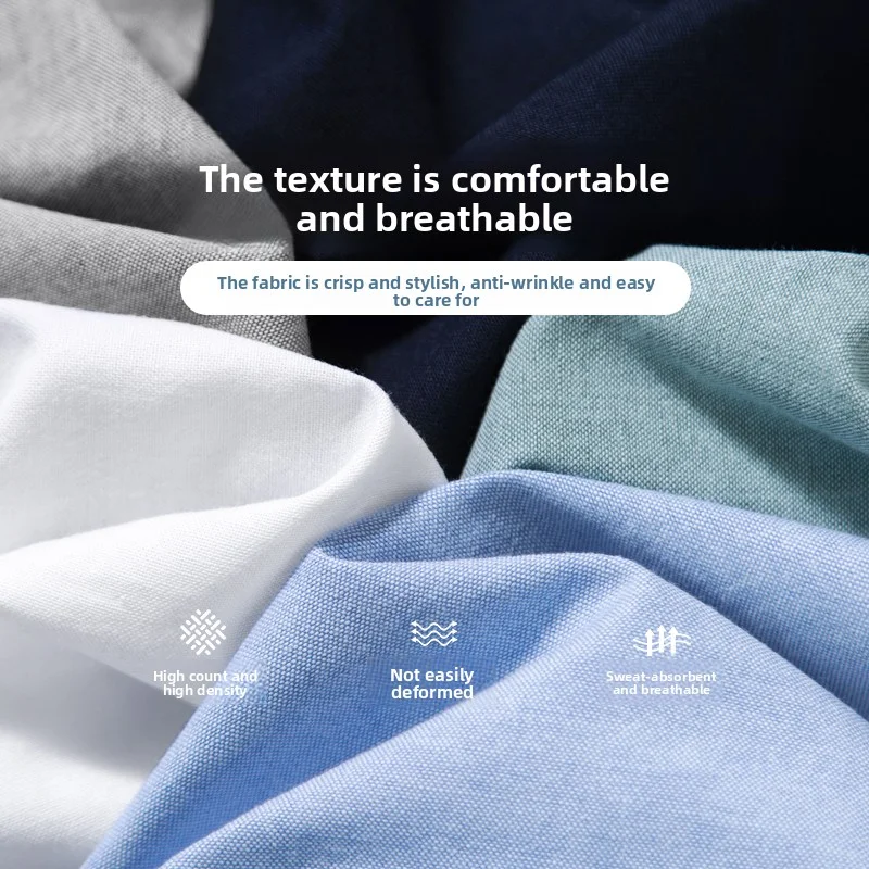 Top Grade Oxford New Summer Brand Slim Fit Shirt Breathable Trending Short Sleeve Classic Casual Fashion Mens Clothes 2025