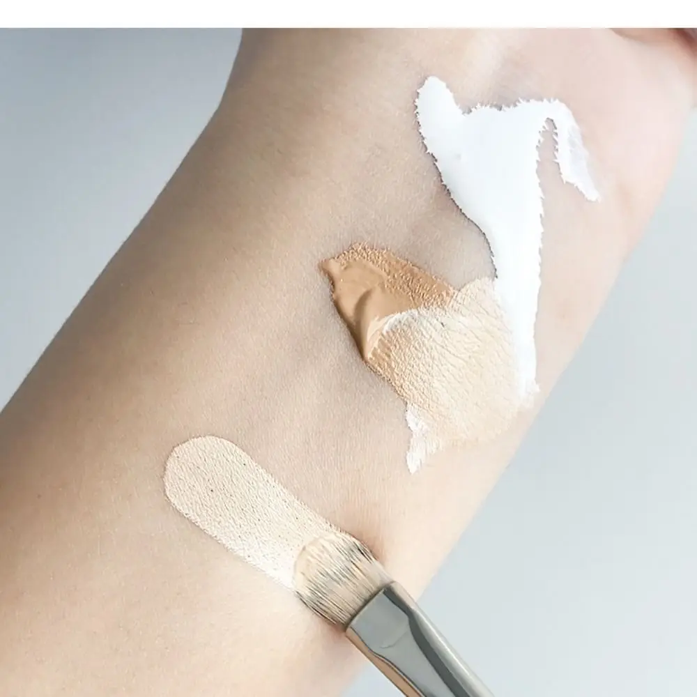 Naturalny wykończenie Biały płynny podkład z możliwością nakładania warstw, kryjący, bezpieczny, czysty biały toner, wodoodporna baza pod makijaż, makijaż na karnawał, makijaż do kostiumów.