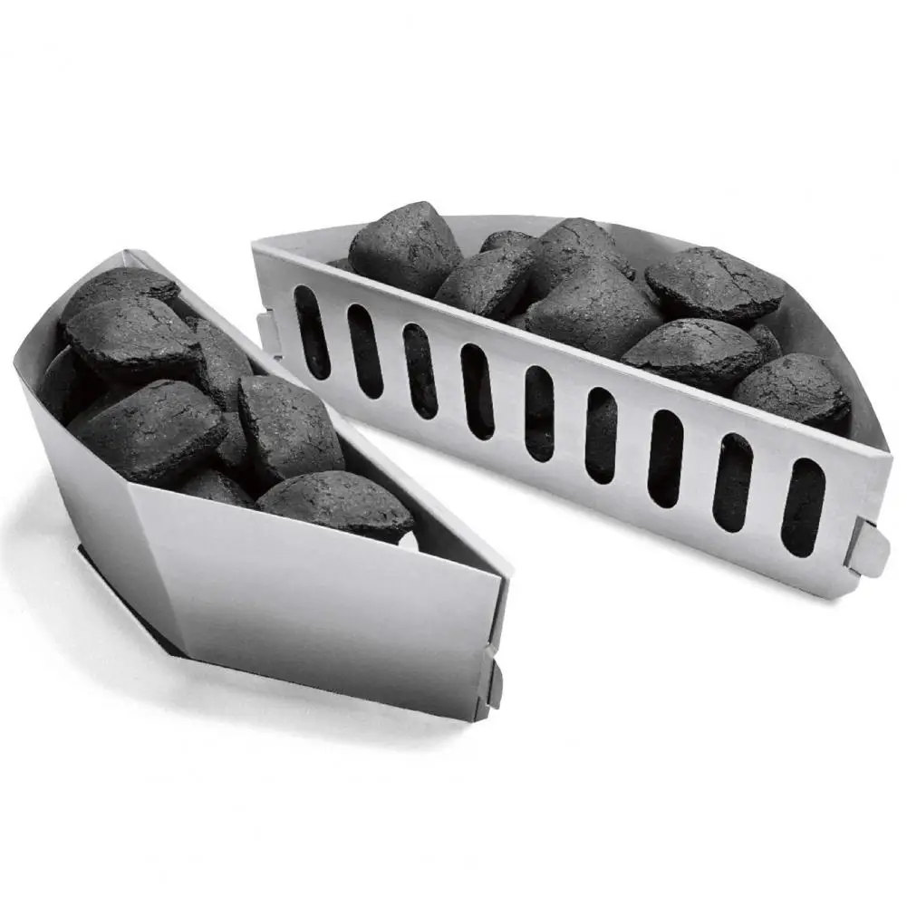 Char-Basket Metal Aluminum Wood Chips Charcoal Briquette Holder Outdoor BBQ Grilling Accessories