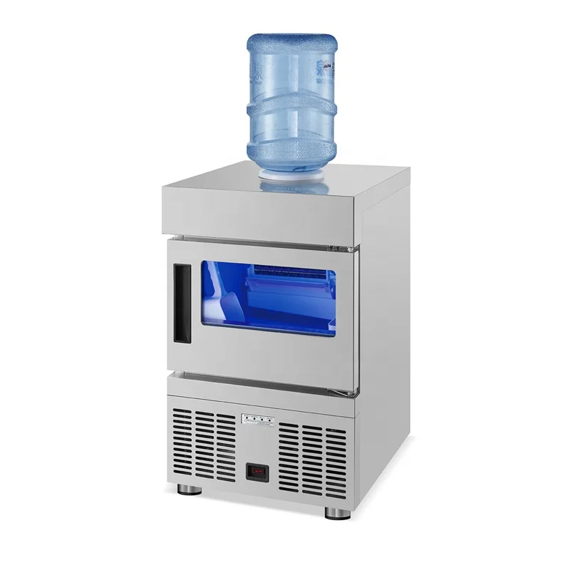 

Stainless Steel Nugget Ice Maker 40Kg/24H Bottle Water Dispenser Inlet Ice Block Cube Maker Making Machine