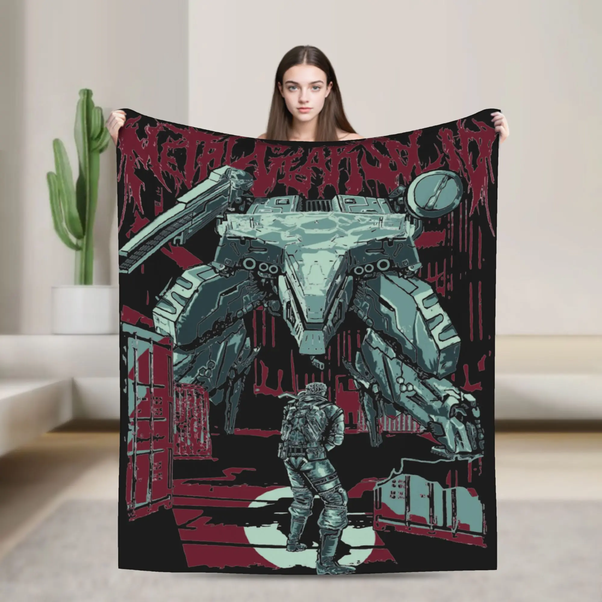 

Super Soft Metal Gear Solid Fan Art 1998 Throw Blanket Premium Fleece Flannel Lightweight Video Game Bed Blanket Cozy Blankets