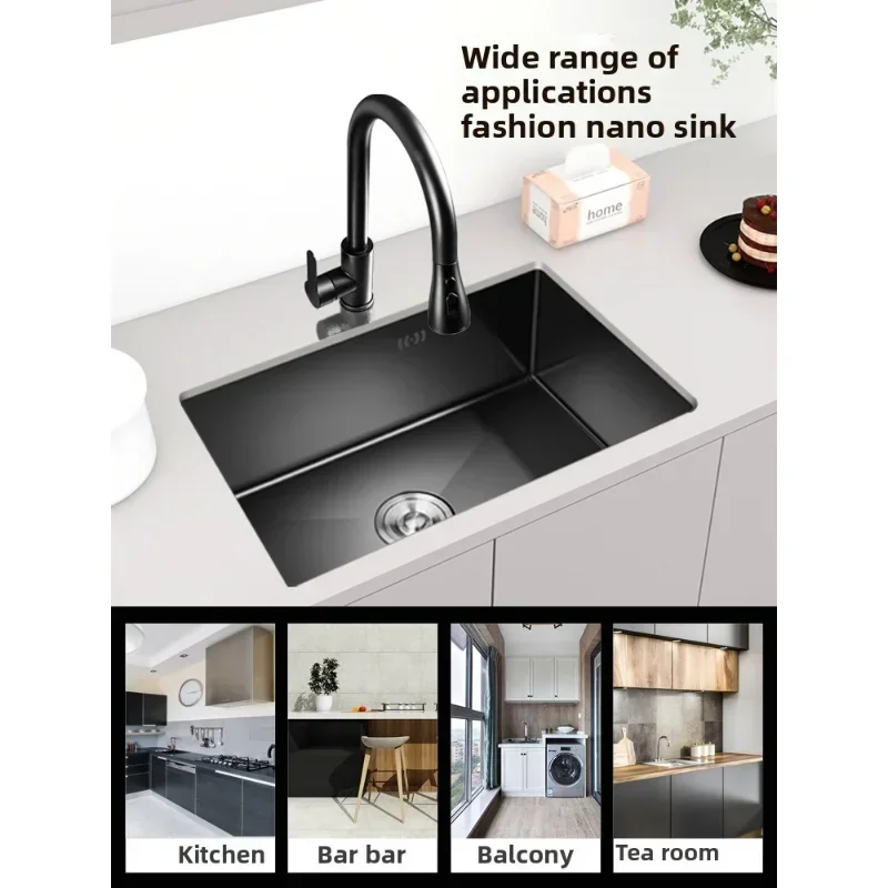 Stainless steel handmade small sink single vegetable basin under the counter island table water bar mini hand sink 304 kitchen