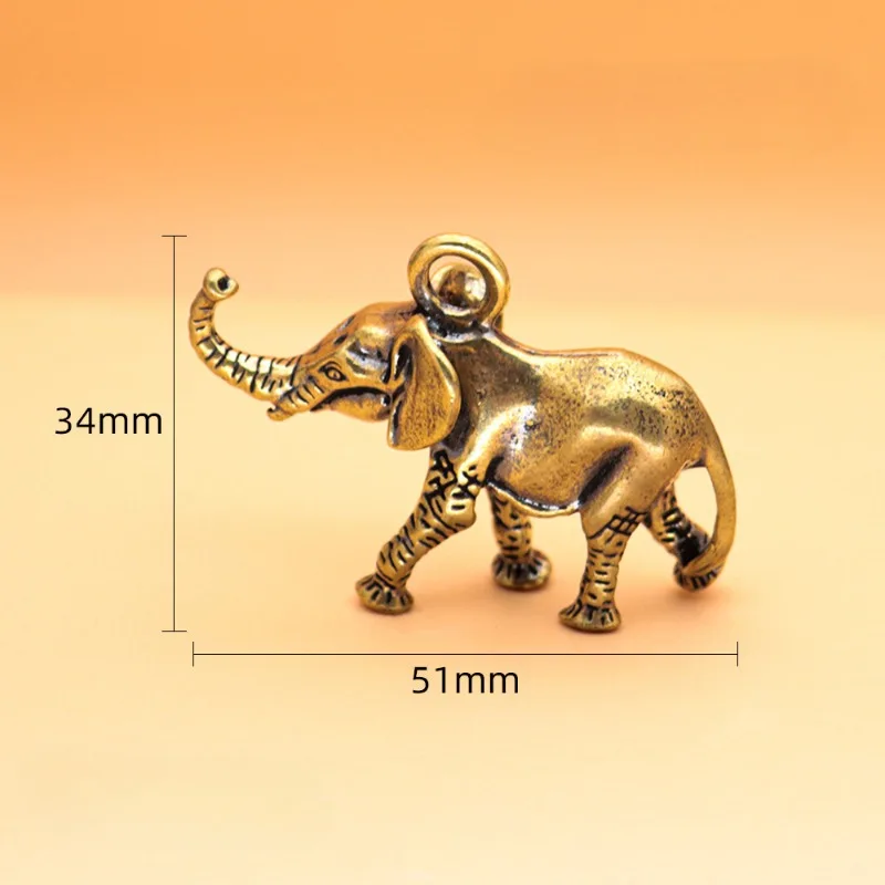 Antique Bronze Minature Elephant Figurines Tea Pet Table Ornament Decorations Solid Copper Animal Crafts Home Decor Living Room