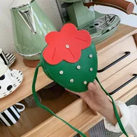 1 Pcs Children Small Bag Strawberry Crossbody Bag Cute Little Girl Zero Wallet Versatile Fashion Shoulder Bag Trend Kids Handbag 5