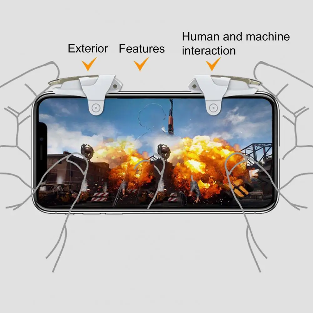 2Pcs Gaming Triggers Mini Phone Gaming Triggers Metal Physical Button Free Fire Shooting Aim Key Controller Gamepads For IPhone