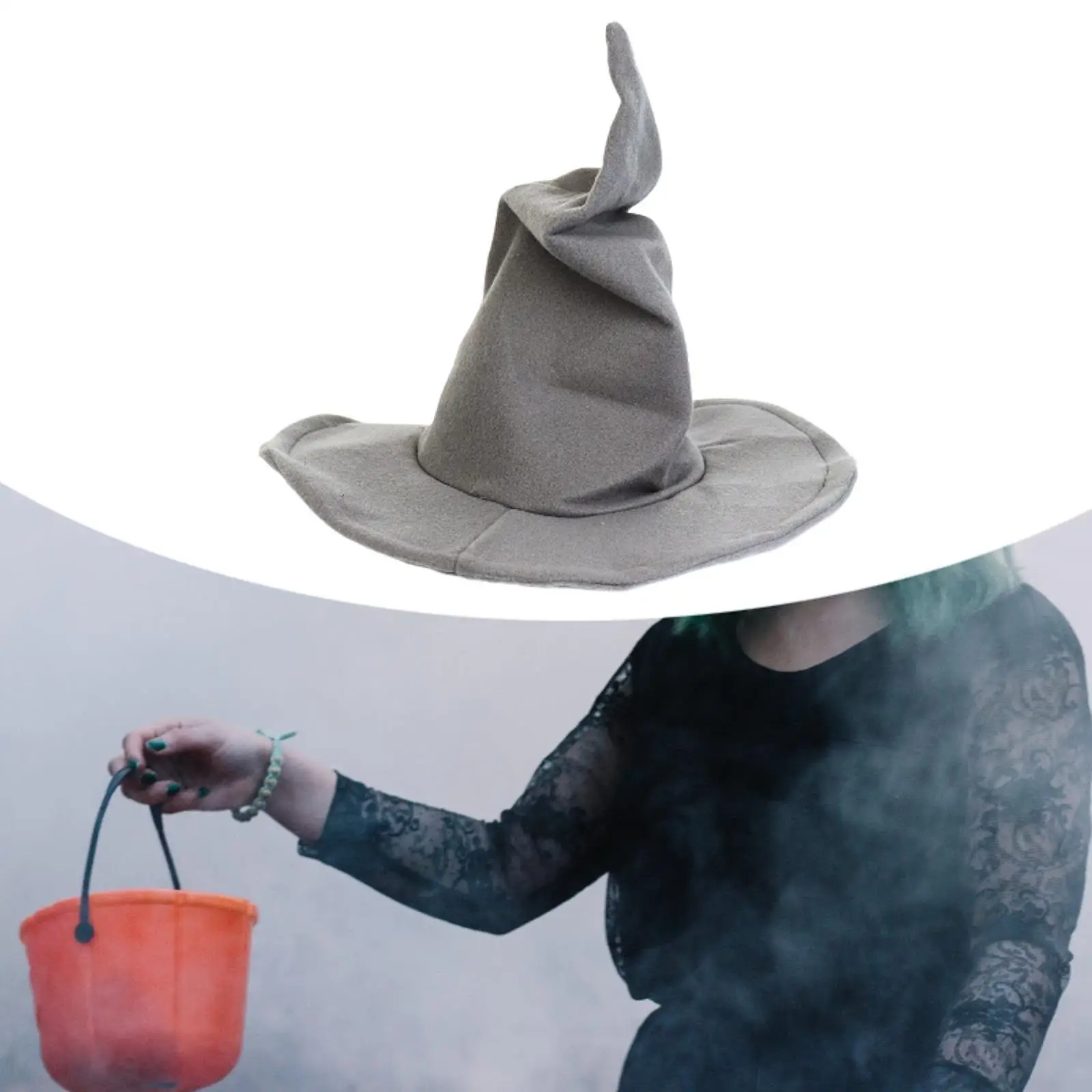 

Halloween Witch Hat Gothic Wizard Dress up Pointed Cap for Holiday Photo Props