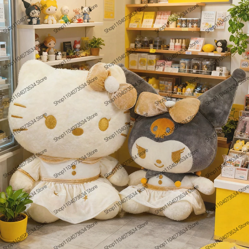 

Мягкая игрушка Kawaii Sanrio Kuromi Hello Kitty, плюшевая кукла, аниме-подарок на день рождения для детей, большой размер, приз для автомата-хватайки, трансграничная доставка