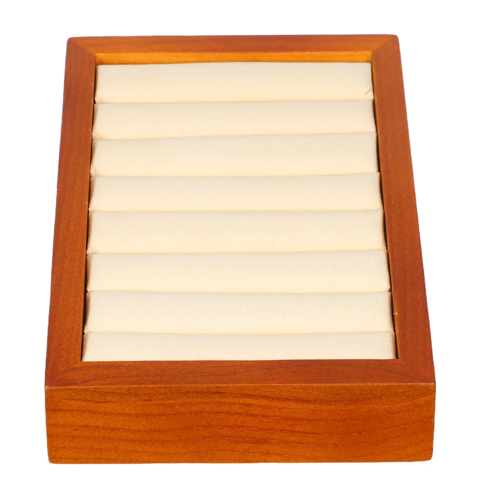 

Wood Jewelry Display Tray Crafted with Microfiber and Natural Finish Ring Holder for Secure Storage Elegant Organizer for Home