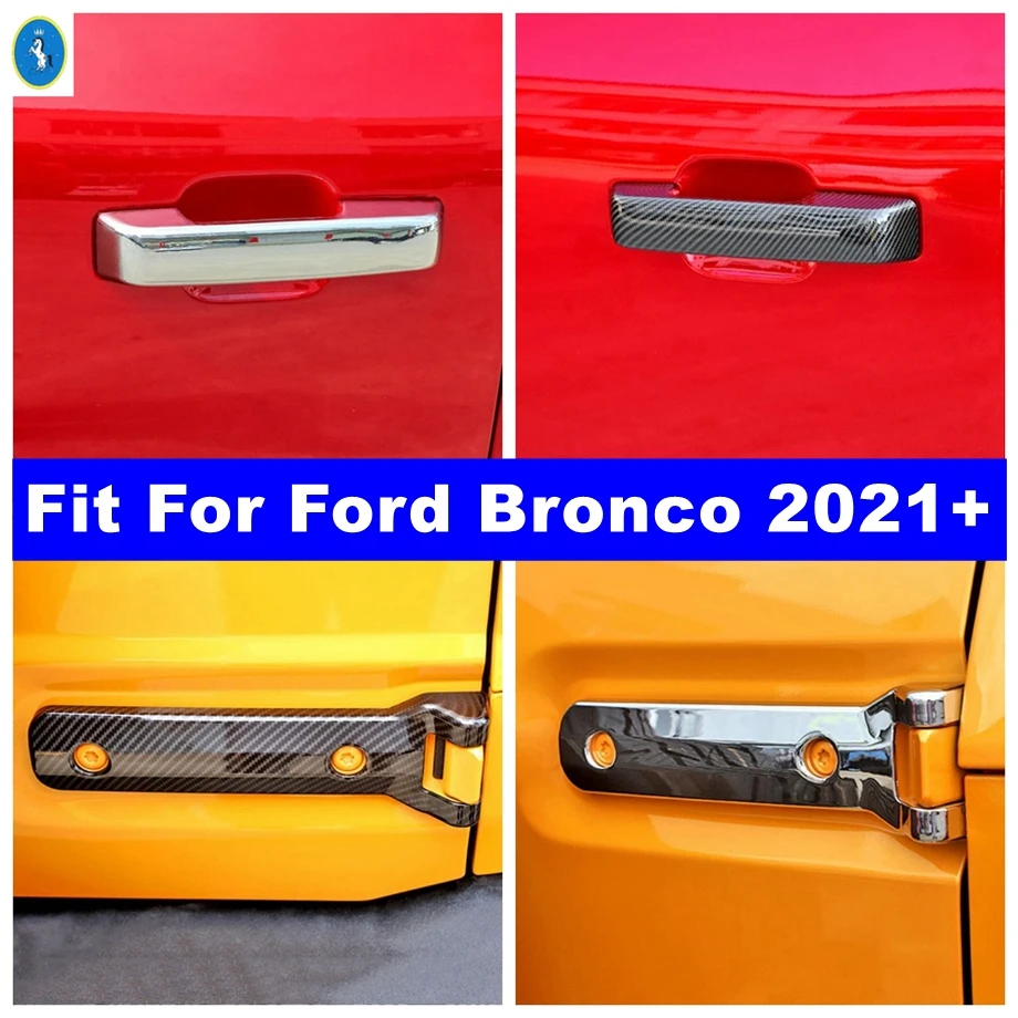 

Tailgate Hinges Rear Door Hinge Liftgate Handle Cover Trim For Ford Bronco 2021 - 2024 Shiny / Carbon Fiber Exterior Accessories