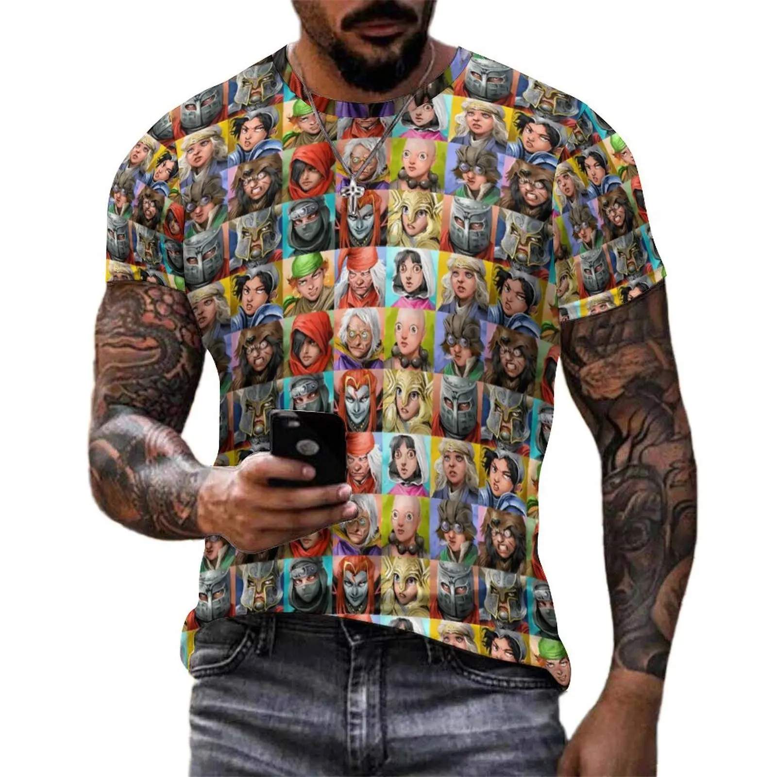 Summer T-Shirt Queens And Knights T-Shirts Wizards Y2K Casual Hip Hop Tees For Mens Short Sleeve Pattern Plus Size Tops
