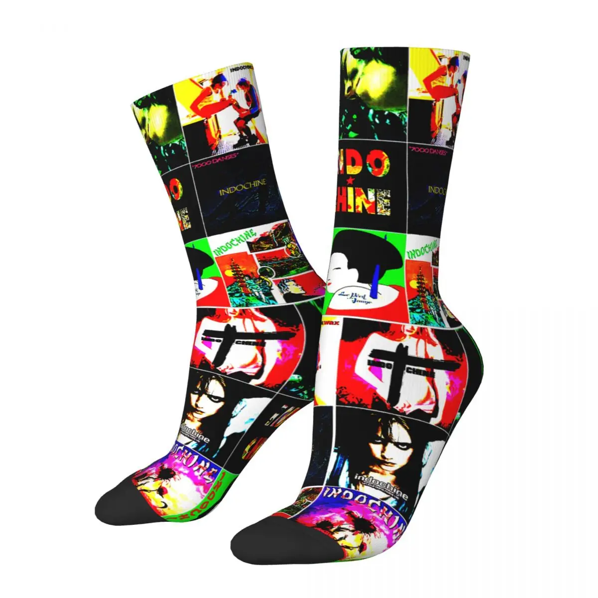 Best Of Seller Logo Music Indochine Band From team Stocking Novelty Better Sell Funny Vintage Contrast color Compression Socks