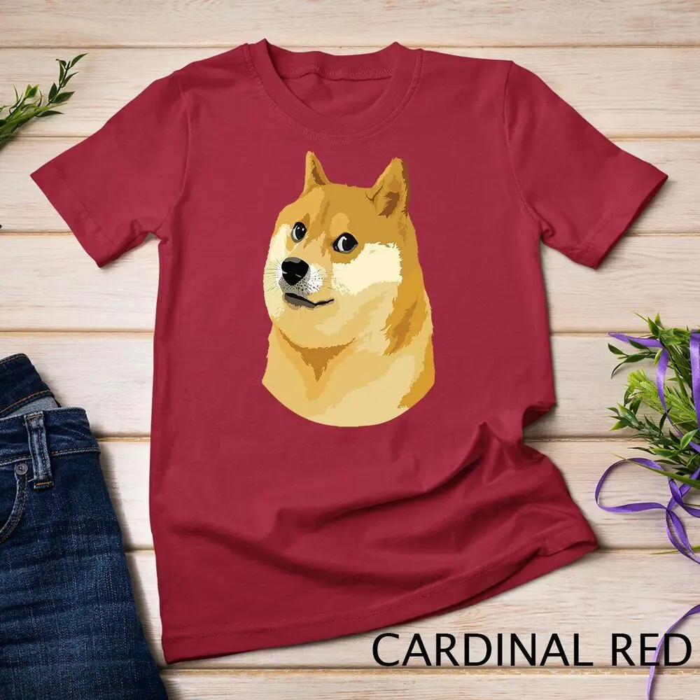 Dogecoin Dog Head Blockchain Shiba Inu Cryptocurrency Unisex T-shirt