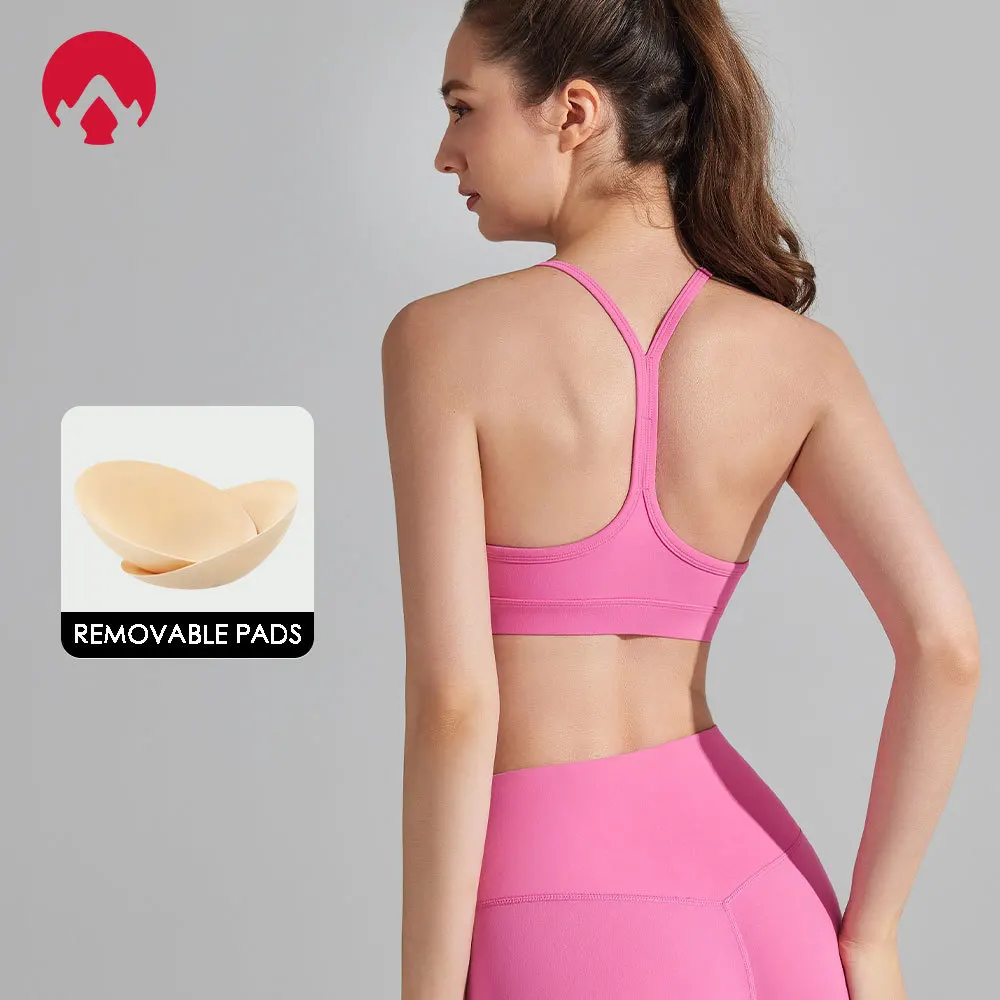 

Women's Nude-Feel High-Impact Sports Bra – Breathable Fitness Bra Racerback Yoga Ready Beautiful Back Support for Running & Gym