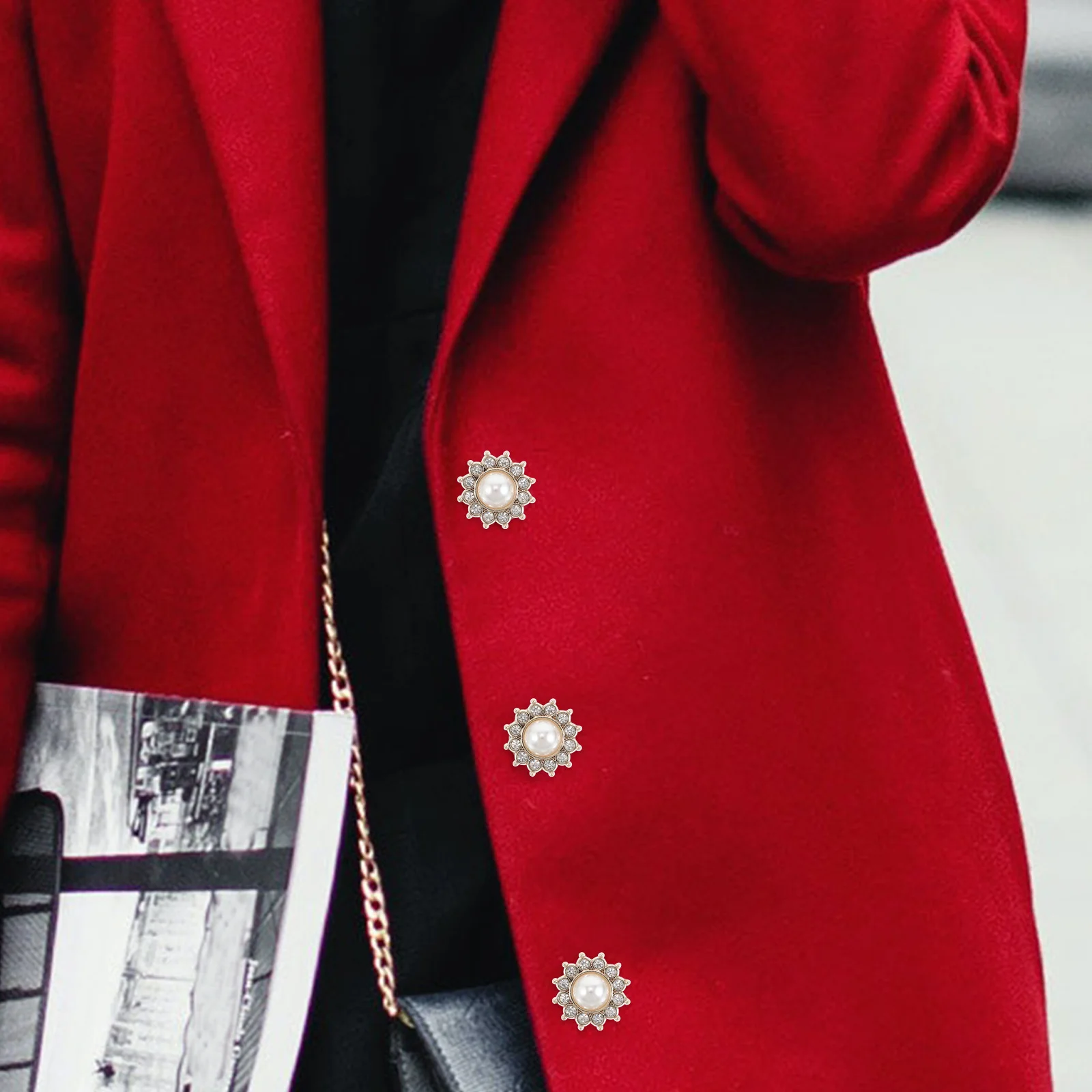 

10Pcs Vintage Metal Buttons Pearl Design DIY Clothes Accessory Women Coats Jackets Sweaters Decorative Vintage Metal Buttons