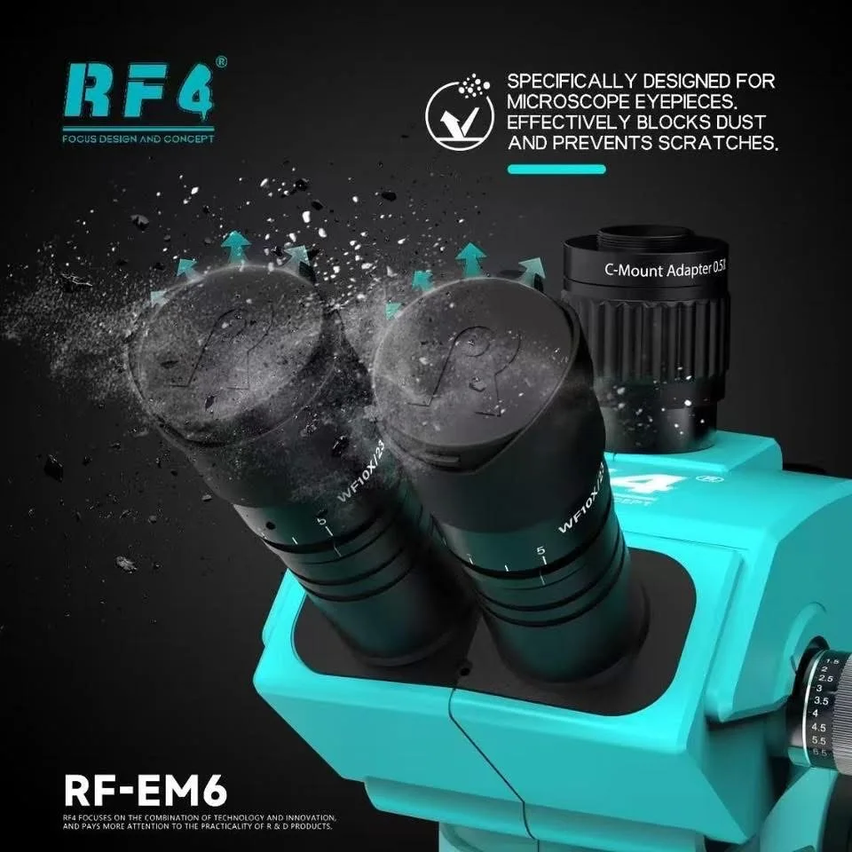 

RF4 RF-EM6 Специально разработан для очков микроскопа эффективно блокирует пыль предотвращает царапины. Откидная конструкция
