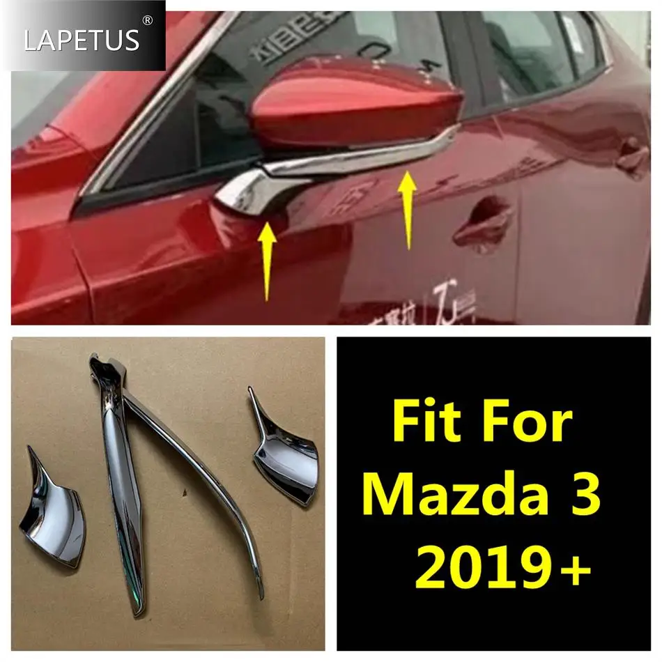 

Chrome Side Rearview Mirror Anti-rub Rubbing Strip Protect Streamer Cover Trim Car Styling Accessories For Mazda 3 2019 - 2023