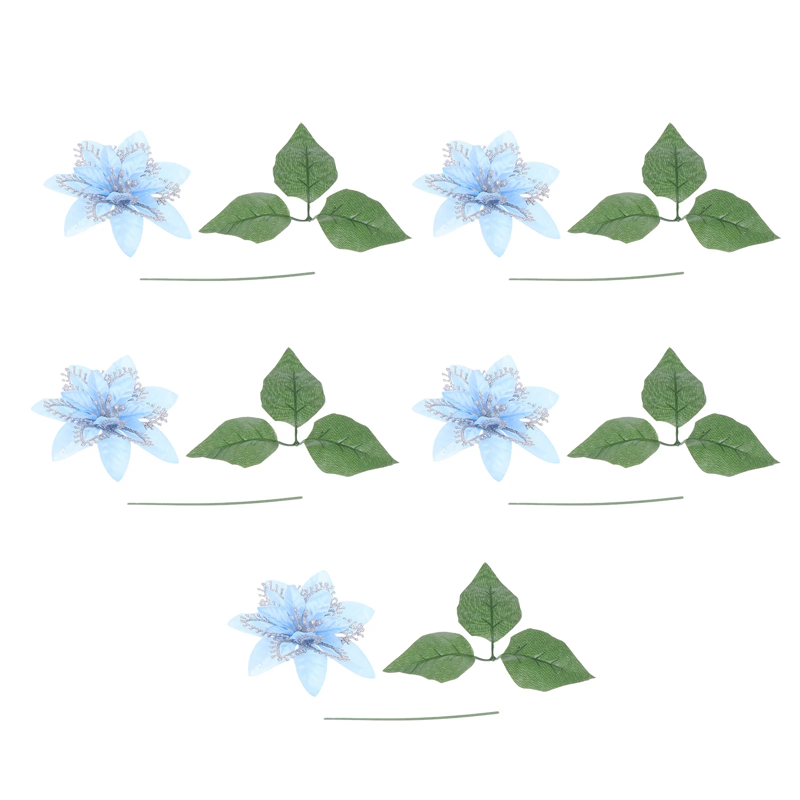 

5Pcs Christmas Simulation Flower Adornments Artificial Flowers Xmas Tree Ornaments Festival Decoration Decorative Adornment