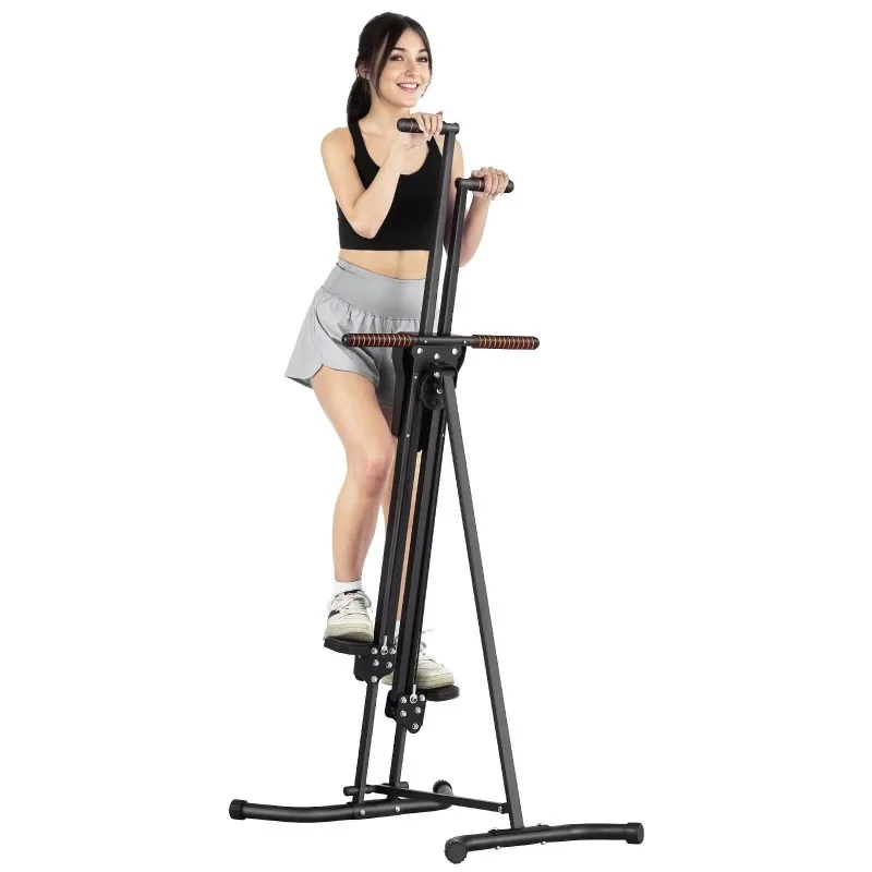 Compact Folding Cardio Climber Full Body Fitness Machine Height Adjustable Home Stair Stepper