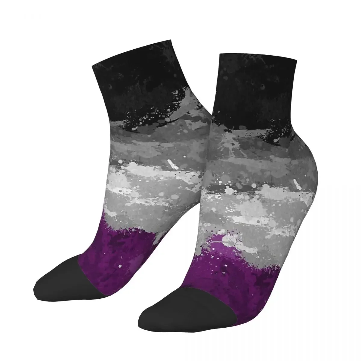 LGBT Sexual Minority Special Love Asexual Paint Splatter Flag Ankle Socks Male Mens Women Summer Stockings Harajuku