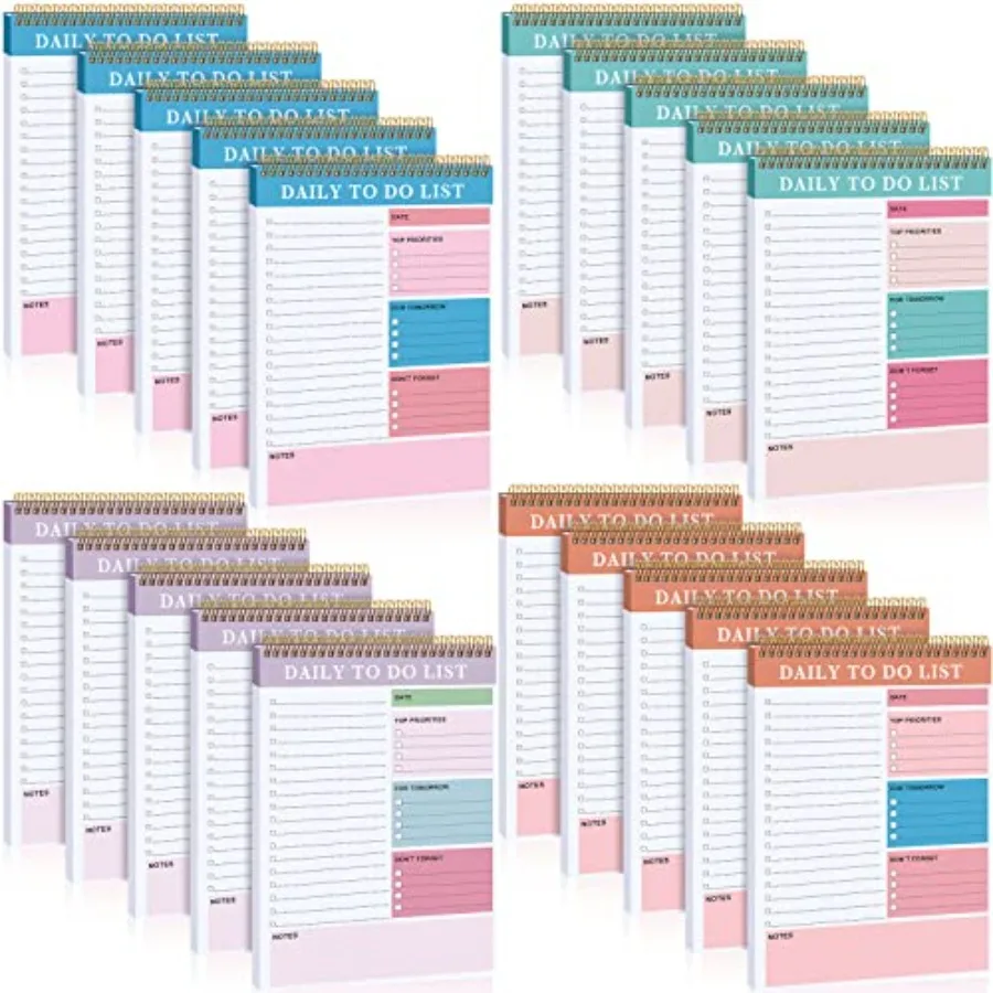 

Pcs Daily to Do List Notepad Daily Planner with 52 Sheets Tear Off, Spiral to Do List Notebook Notepad Undated Bulk for Adults