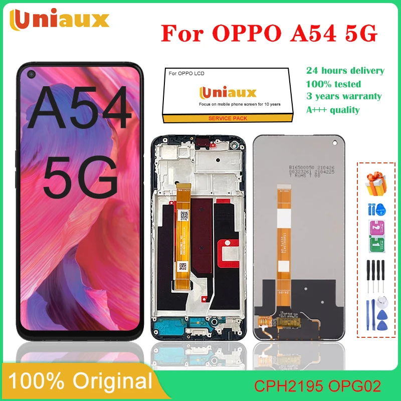 

6.5" Original For OPPO A54 5G LCD Display With Frame Touch Panel Digitizer Assembly For OPPO A54 5G CPH2195 LCD Screen