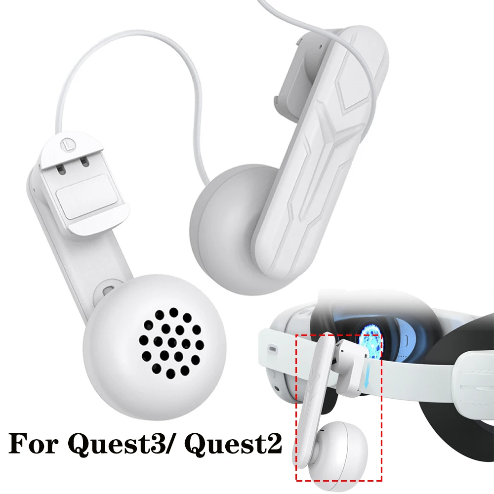 

White Standalone Headset Clip-on Headphones Ultra-soft Immersive Sound VR Headset for Meta Quest 3/ Quest 2 VR Accessories