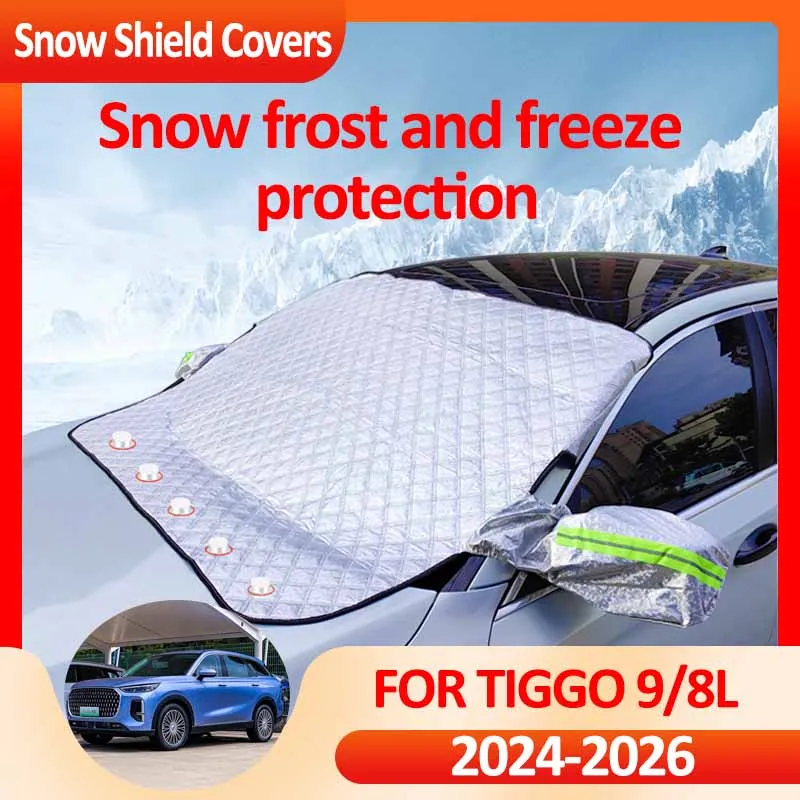 

For Chery Tiggo 9 8L Fulwin T9 2024~2026 Car Accesories Front Windshield Sun Rain Dust Frost Guard Auto Snow Protection Artifact
