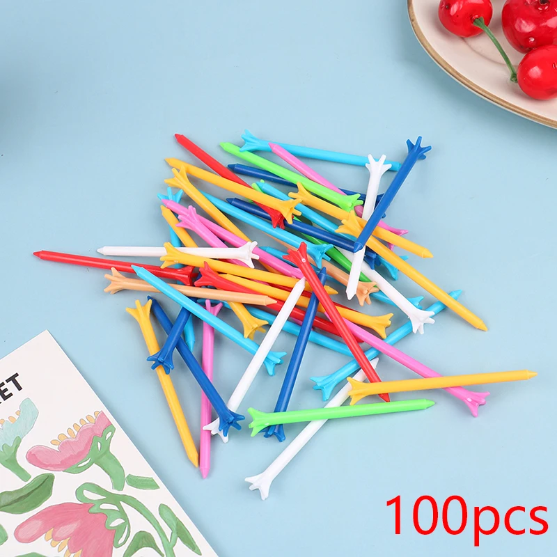 100Pcs Mixed Color Golf Tees 5 Prong 83mm Less Resistance Golf Tees Training Ball Holder Outdoor Sports Accessories