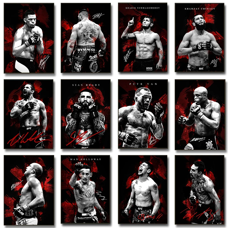 Modern Cool UFC Famous Boxing Posters Fighting Athlete Office Prints Canvas Painting Wall Art Pictures Home Living Room Decor
