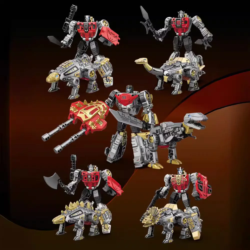 Chaoxiaojiang – guerrier dinosaure en alliage 5 en 1, bête mécanique transformée, jouet t-rex pour garçons, cadeau de noël