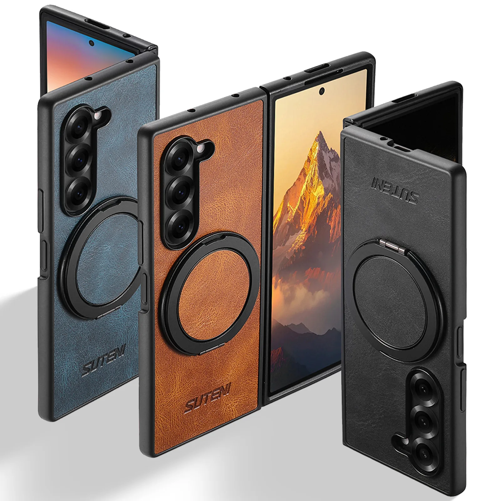 

Чехол для Samsung Z FOLD 7 6 5: Новый магнитный вращающийся держатель, защитный чехол, ударопрочный, с защитой от отпечатков пальцев, поддержка беспроводной зарядки