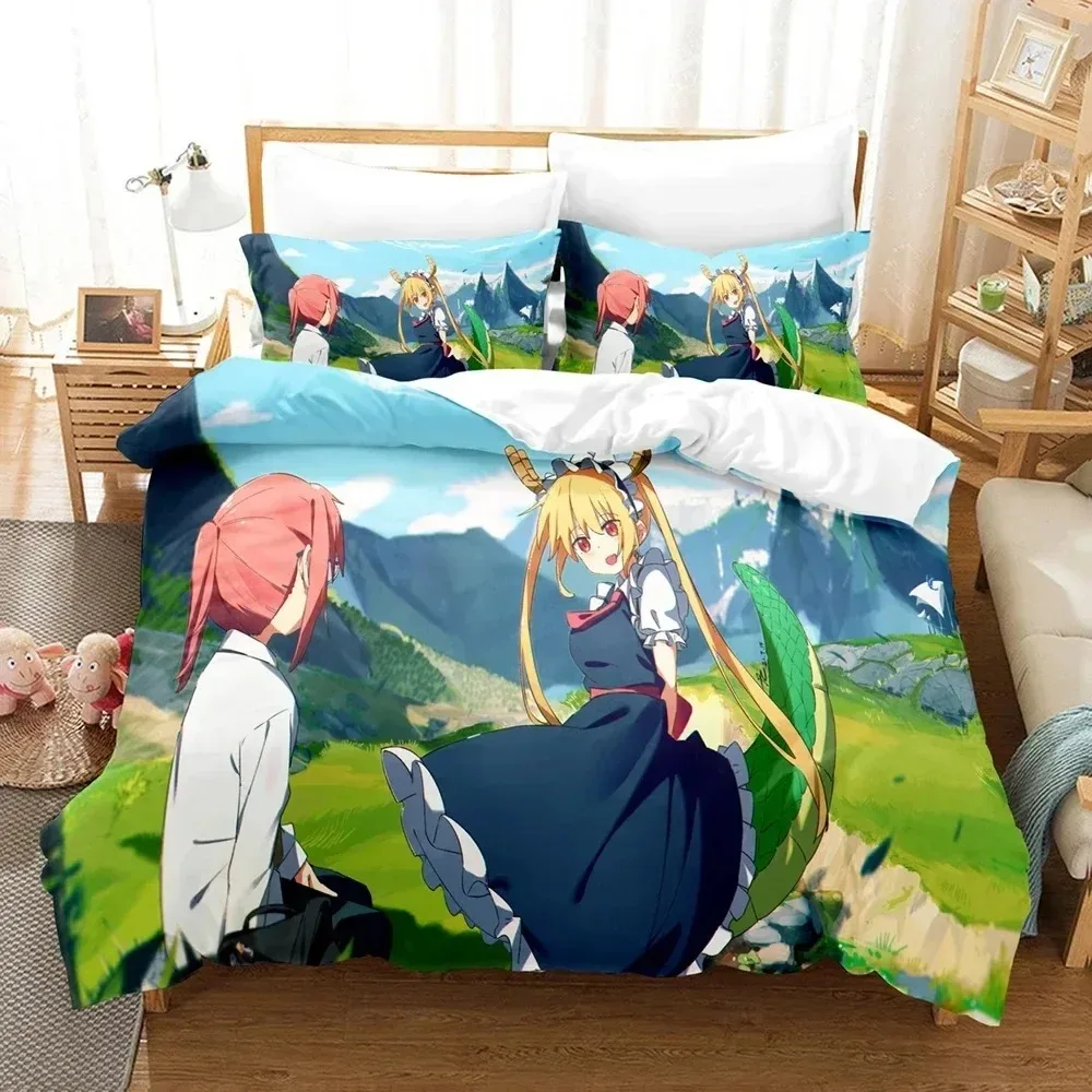 

3D Print Anime Miss Kobayashis Dragon Maid Kanna Bedding Set Bedroom Soft Modern Bedspreads Comefortable Duvet Cover Pillowcase