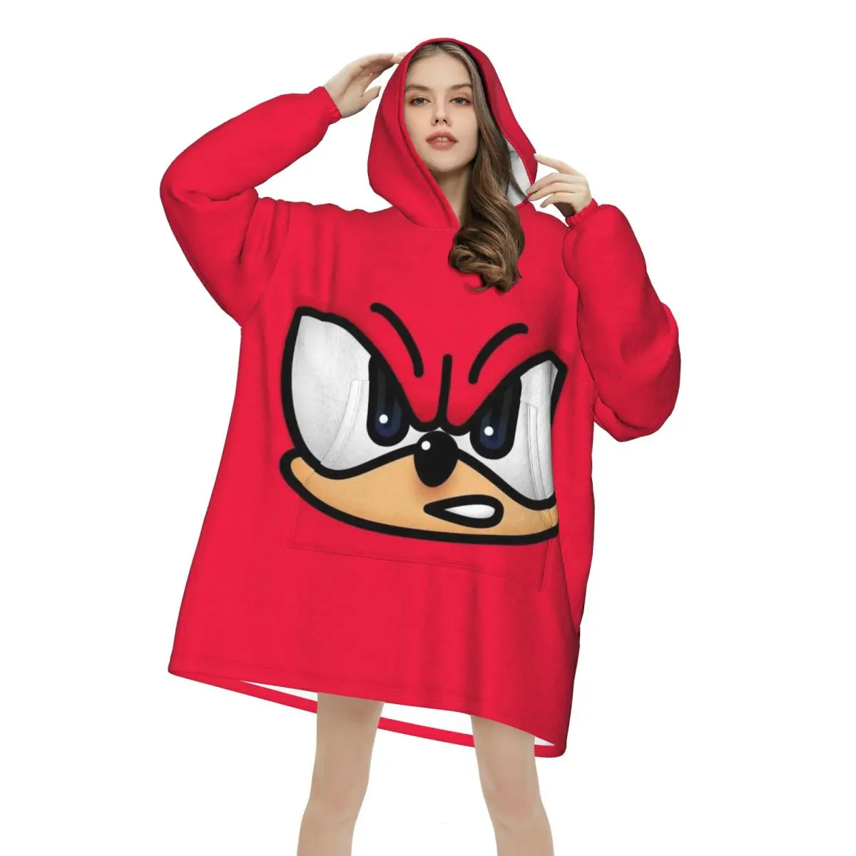 Sonices Face Wearable Blanket Hoodie for Women Men Oversized Sweatshirt Blanket with Pocket