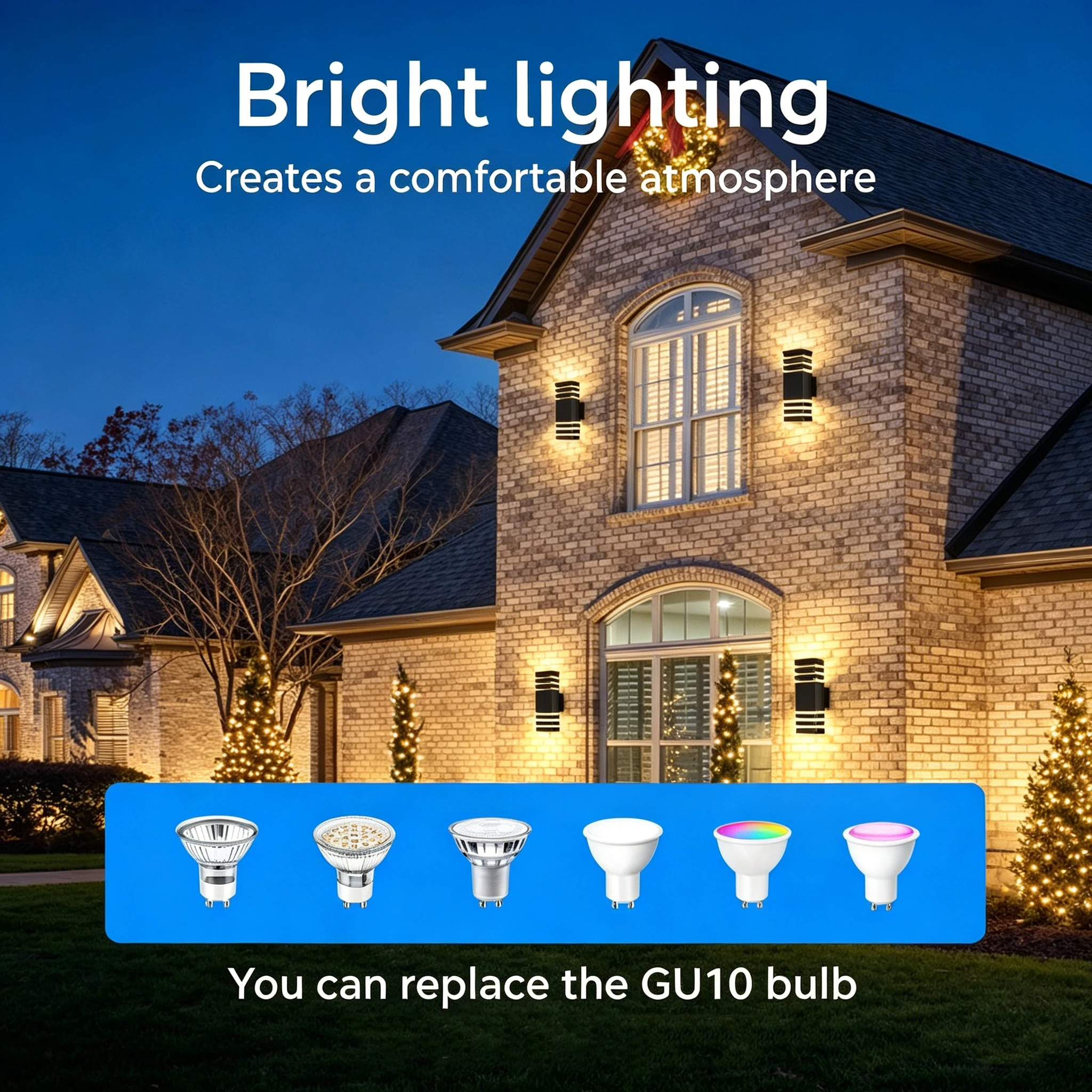 Outdoor Wall Lamp IP65 Waterproof Replaceable E27/GU10 Bulb Wall Sconce Up Down Home External Gate Porch Corridor Wall Light