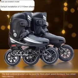 Adult and Children's Big 110 Three Wheel Speed Skating Shoes Flat Floor Figure Racing Dual purpose Roller Skating Detachable and